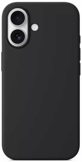 Rubber Soft Back Cover Σιλικόνης/Tempered Glass Μαύρο iPhone 16 Plus