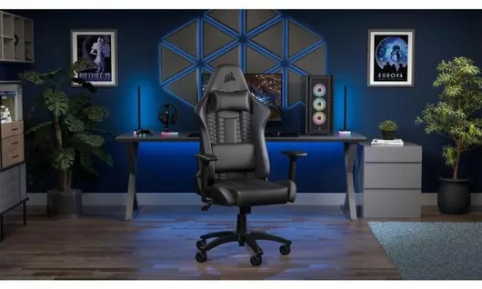 Καρέκλα Gaming Corsair TC100 Relaxed Δερματίνης με Ρυθμιζόμενα Μπράτσα Μαύρο