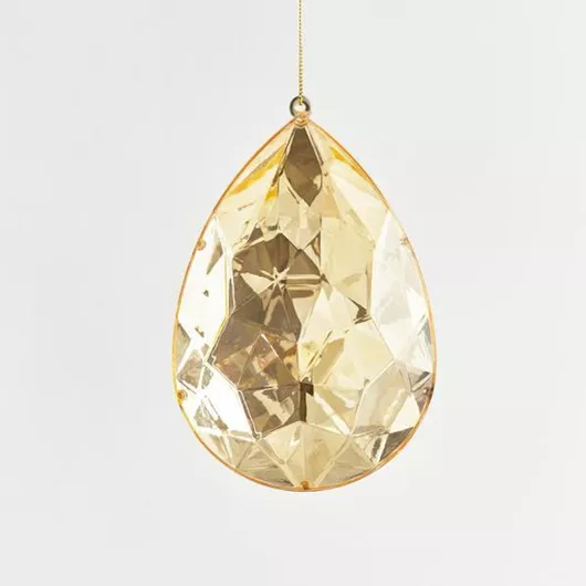 Χριστουγεννιάτικο Κρεμαστό Δάκρυ Χρυσό 6x10cm