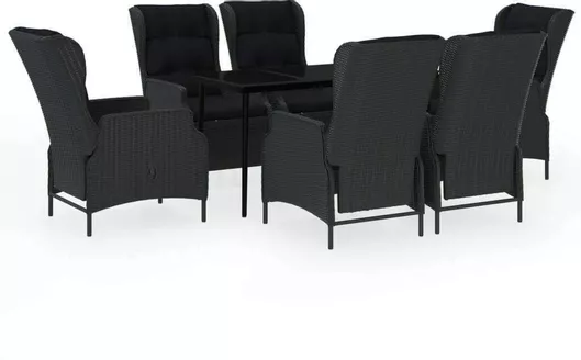 Σετ Τραπεζαρίας Εξωτερικού Χώρου με Μαξιλάρια Γκρι 7τμχ