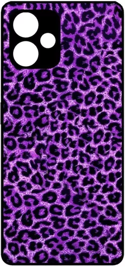 Animal Print Leopard Purple Protective Hard Case Black Θήκη Xiaomi Redmi 12 5g