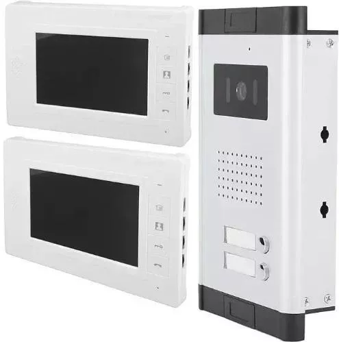 Θυροτηλέφωνο Κιτ 2 Έγχρωμες Θυροτηλεοράσεις Lcd 7" 1 Κουδούνι Υπέρυθρη Κάμερα
