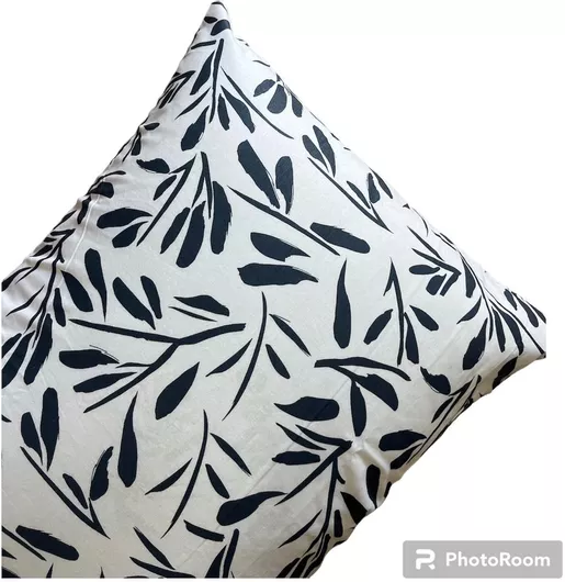 Σετ Μαξιλαροθήκες Fitsos Home Floral Περκάλι 70x50cm Λευκό/Μαύρο 2τμχ