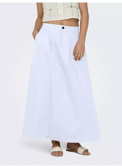 Only Πλισέ Ψηλόμεση Maxi Φούστα Bright White