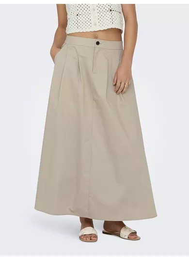 Only Πλισέ Ψηλόμεση Maxi Φούστα Oxford Tan