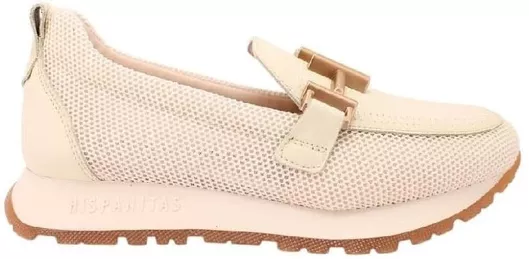 Hispanitas Δερμάτινα Γυναικεία Μοκασίνια Μπεζ