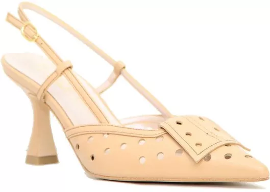 Fardoulis Δερμάτινες Γόβες με Μεσαίο Τακούνι Μπεζ