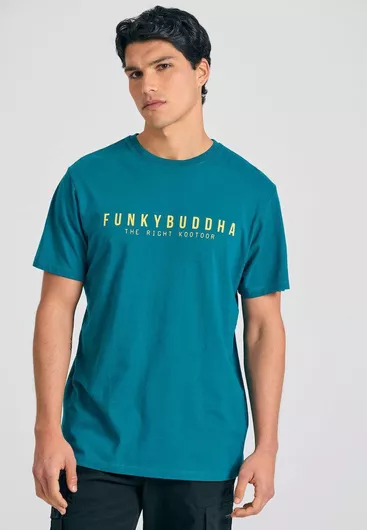 Funky Buddha Πετρόλ T-shirt