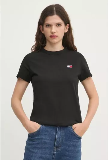 Tommy Hilfiger Badge Γυναικείο T-shirt Μαύρο