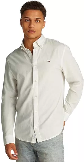 Tommy Hilfiger Μακρυμάνικo Λινό Πουκάμισο Λευκό