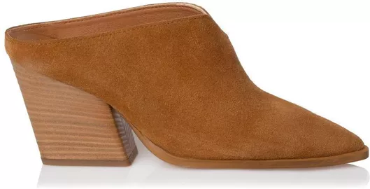 Sante Δερμάτινα Mules με Χοντρό Τακούνι Καφέ