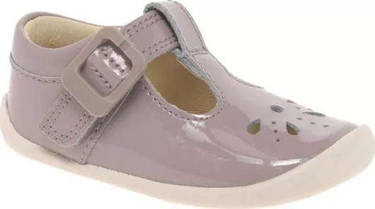 Clarks Παιδικές Μπαλαρίνες με Ρυθμιζόμενο Μεταλλικό Κούμπωμα Δερμάτινες Ροζ Roamer Star