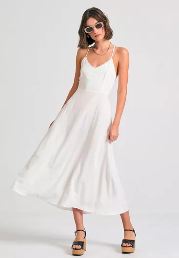 Funky Buddha Midi Dress White