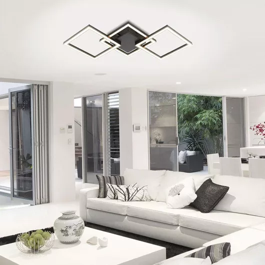 Πλαφονιέρα Οροφής Vivalux 63.5cm Μαύρο με Ενσωματωμένο LED