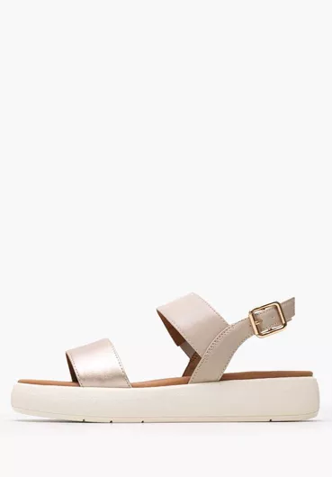 Geox Γυναικεία Σανδάλια Flatforms Μπεζ