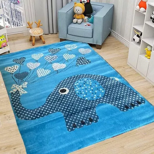 Παιδικό Χαλί SpitiBazaar Καρδιές 160x200cm Μπλε