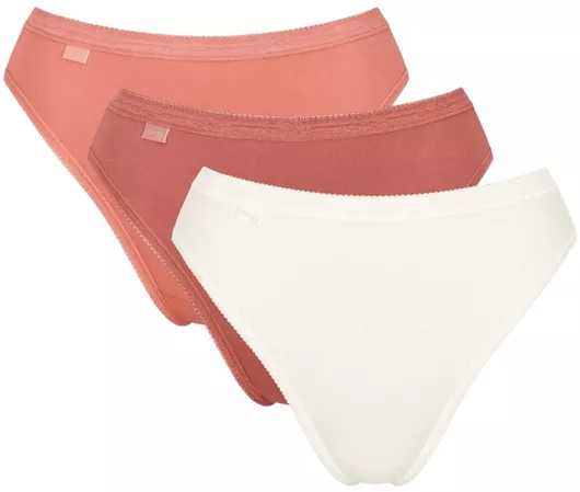 Sloggi Basic+ Tai Γυναικεία Slip 3Pack Σομόν-λεύκο