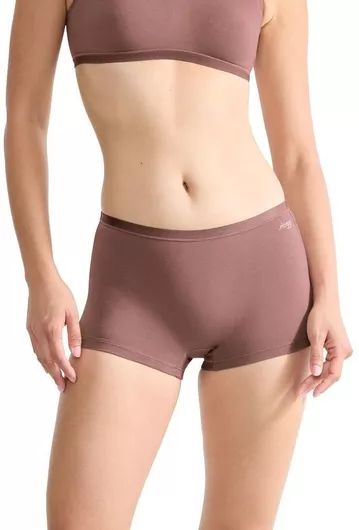 Sloggi Βαμβακερά Γυναικεία Boxer 3Pack Κακάο