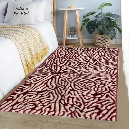 SpitiBazaar Σετ Μοντέρνα Χαλιά Κρεβατοκάμαρας SB.2025 3τμχ Κόκκινο