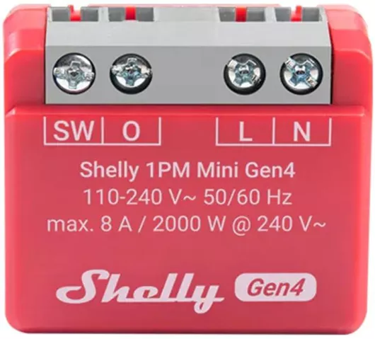 Ενδιάμεσος Διακόπτης Shelly 1pm Mini Smart με Σύνδεση ZigBee