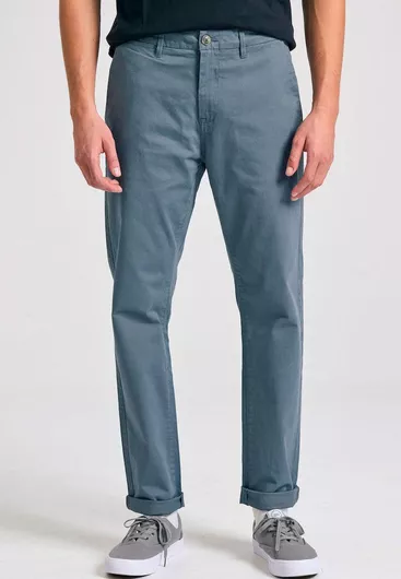 Funky Buddha Παντελόνι Chino Ελαστικό σε Κανονική Εφαρμογή Steel Grey