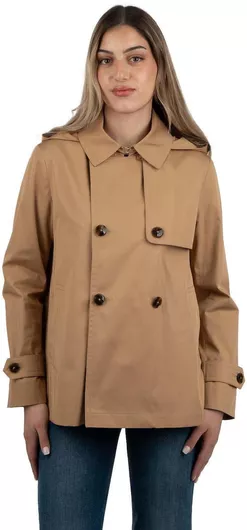 Herno Woven Κοντό Γυναικείο Μπουφάν για Χειμώνα Καφέ