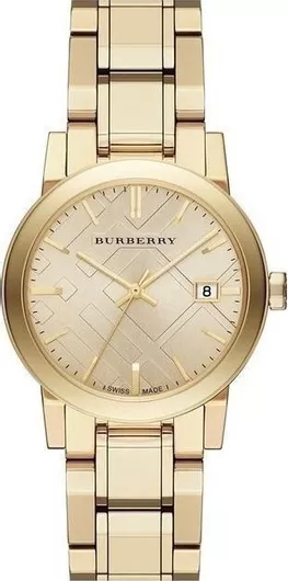 Ανδρικό Ρολόι Burberry Μπαταρίας με Χρυσό Μεταλλικό Μπρασελέ