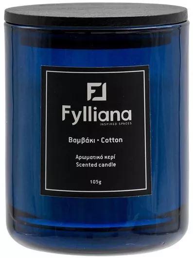 Αρωματικό Κερί Fylliana σε Βάζο με Άρωμα Cotton 105gr Μπλε