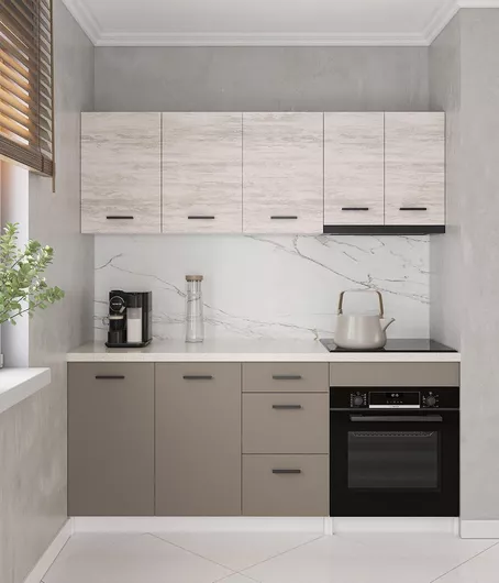 Ντουλάπια Κουζίνας Σετ Olena Κρεμαστά & Δαπέδου με Πάγκο Εργασίας Toffe/light Artwood 180x60x82cm 