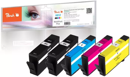 Peach PI300-971 Πακέτο Συμβατών Μελανιών Εκτυπωτή InkJet HP 912 6ZC74AE Πολλαπλό Color/ Μαύρο