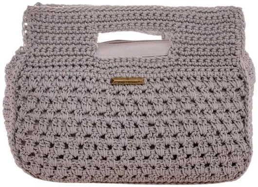 Bag to Bag Ψάθινη Γυναικεία Τσάντα Χειρός Γκρι