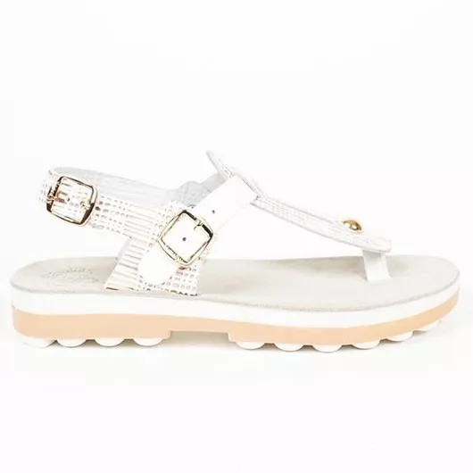 Fantasy Sandals Ανατομικά Δερμάτινα Γυναικεία Σανδάλια Λευκό