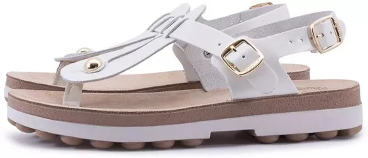 Fantasy Sandals Fantasy Marlena Δερμάτινα Γυναικεία Σανδάλια Ανατομικά Λευκό