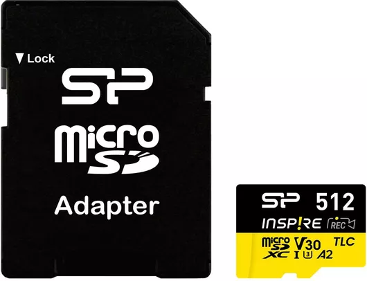 Silicon Power microSDXC 512GB Class 10 U3 V30 A1 UHS-I με αντάπτορα