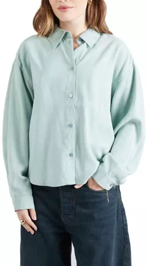 Only Shirt Μακρυμάνικο Γυναικείο Πουκάμισο Mint