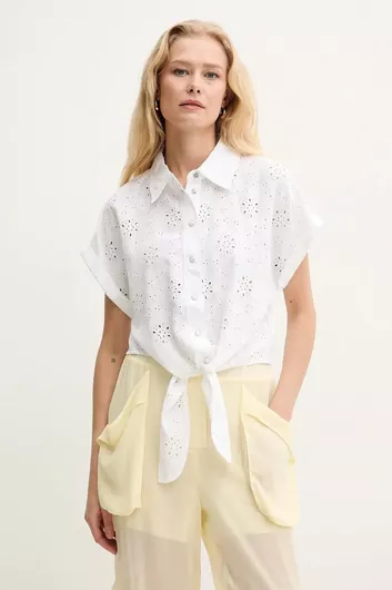 Guess Μακρυμάνικο Γυναικείο Πουκάμισο Λευκό