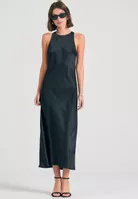 Funky Buddha Midi Φόρεμα για Γάμο / Βάπτιση Μαύρο