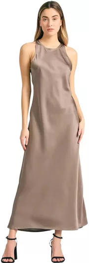 Funky Buddha Midi Φόρεμα σε Σκούρο Μπεζ