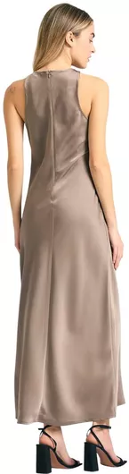 Funky Buddha Midi Φόρεμα σε Σκούρο Μπεζ