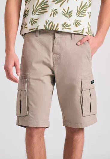 Funky Buddha Ανδρική Βερμούδα Cargo Γκρι