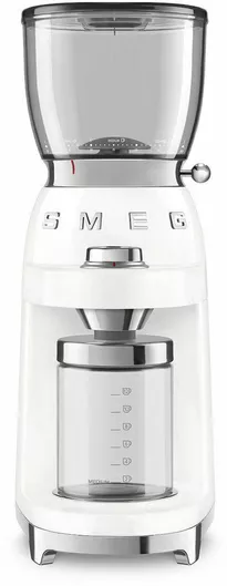 Ηλεκτρικός Μύλος Καφέ Smeg 150W με Χωρητικότητα 350gr & 30 Επίπεδα Άλεσης Λευκός