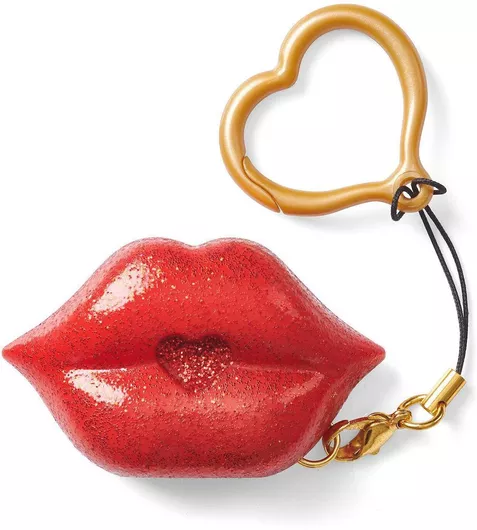 S.W.A.K Keychain with Shimmer Red Glitter Kiss and Butterfly Sound - Model 4115
