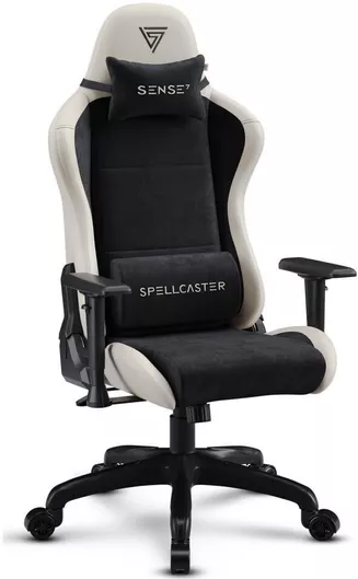 SENSE7 Spellcaster FUKU Υφασμάτινη Καρέκλα Gaming με Ρυθμιζόμενα Μπράτσα Μαύρο/Μπεζ