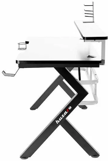 Γραφείο Gaming Hero 5.0 Ξύλινο Λευκό με Μεταλλικά Πόδια, LED & USB θύρες 120x59x112cm