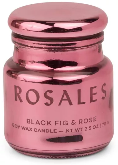 Φυτικό Κερί 70gr Γυάλινο Δοχείο Καπάκι Chroma Rosales Paddywax Black Fig & Rose Ροζ