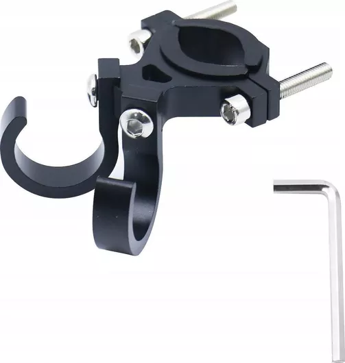 Bike and Scooter Dual Hook with Two Loops - Aluminum FS366-005 Black OEM
