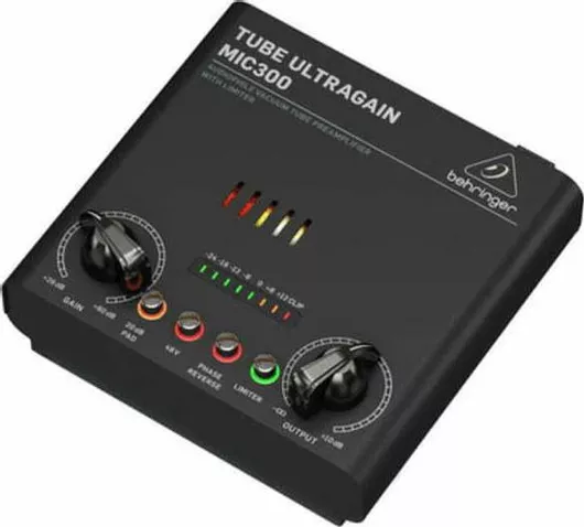 Προενισχυτής Behringer MIC300 Tube Ultragain Λαμπάτος Μικροφωνικός Μονοκάναλος με Phantom Power & 1 Εισόδο XLR