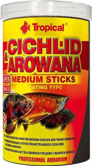 Τροφή για Ψάρια Tropical Arowana Medium Sticks Κιχλίδες 1000ml