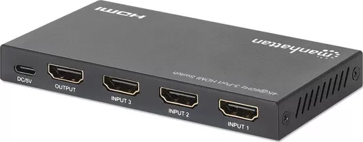 HDMI Switch Manhattan 4k60hz 3-port Switching Between Three Hdmi Inputs To One Hdmi Output 3x1 18g Ir Remote Control