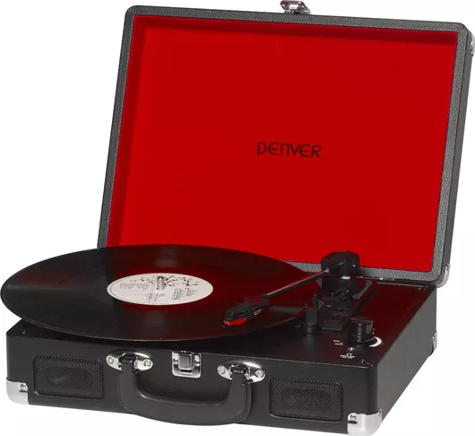 Πικάπ Denver VPL-120 Βαλιτσάκι με Προενίσχυση & Ενσωματωμένα Ηχεία Μαύρο